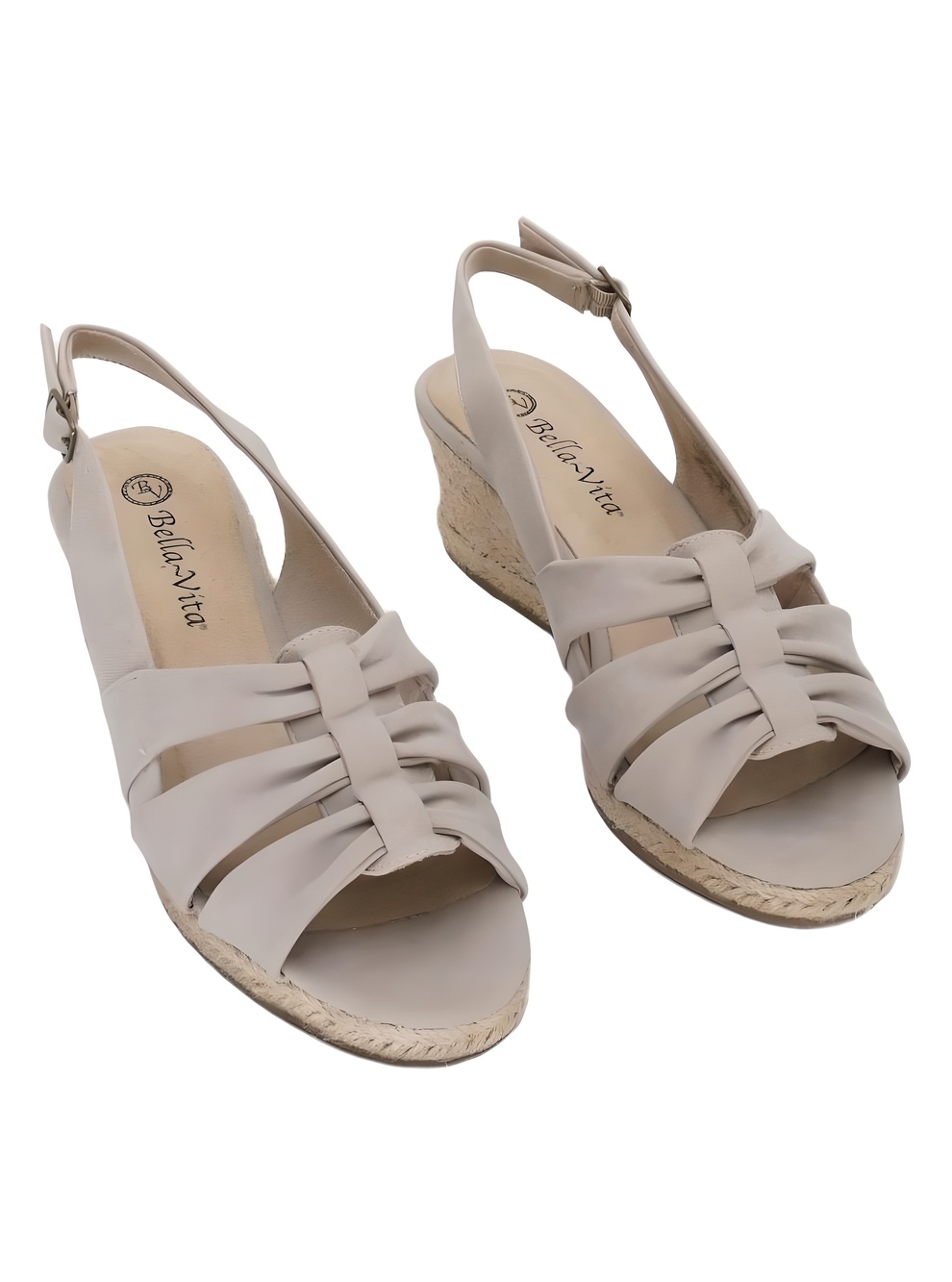 Bella Vita Cheerful 2.5" Wedge Espadrille Slingback Sandals Natural Size 7.5W